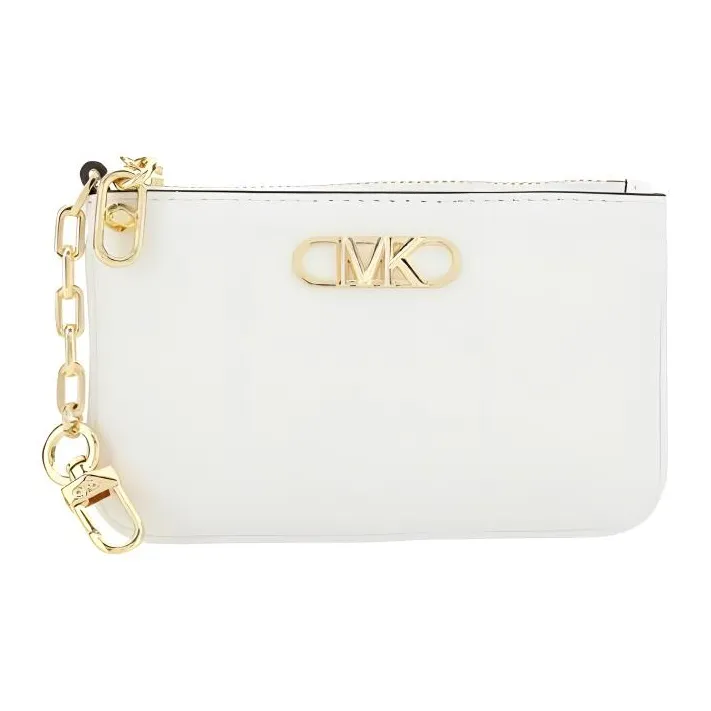 MICHAEL KORS PARKER Leather Card Holder Wallet Small Size Women's White-0