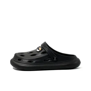 OUBT Quirky Sleepy Emoji Clogs Men's Black