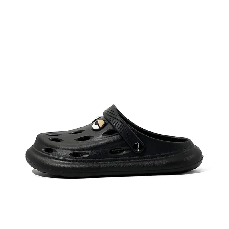 OUBT Quirky Sleepy Emoji Clogs Men's Black-0