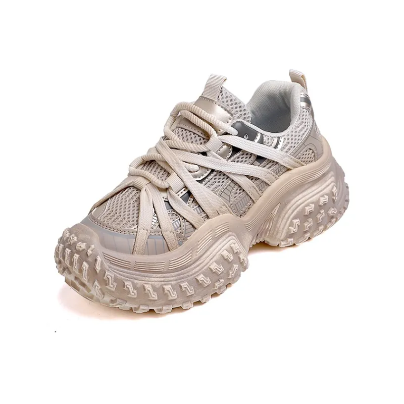Turns By Turns Wear-Resistant Breathable Lightweight Height Increasing Low-Top Chunky Sneakers Unisex-8