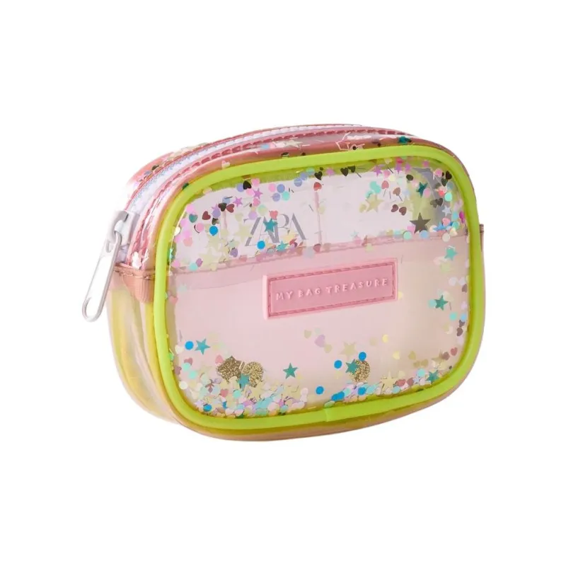 ZARA Thermoplastic Polyurethane Coin Purse Regular Women's Neon Yellow & Pink-1