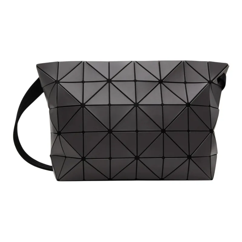 ISSEY MIYAKE BLOCKY Artificial Leather Shoulder Bag Men's Charcoal Gray-0