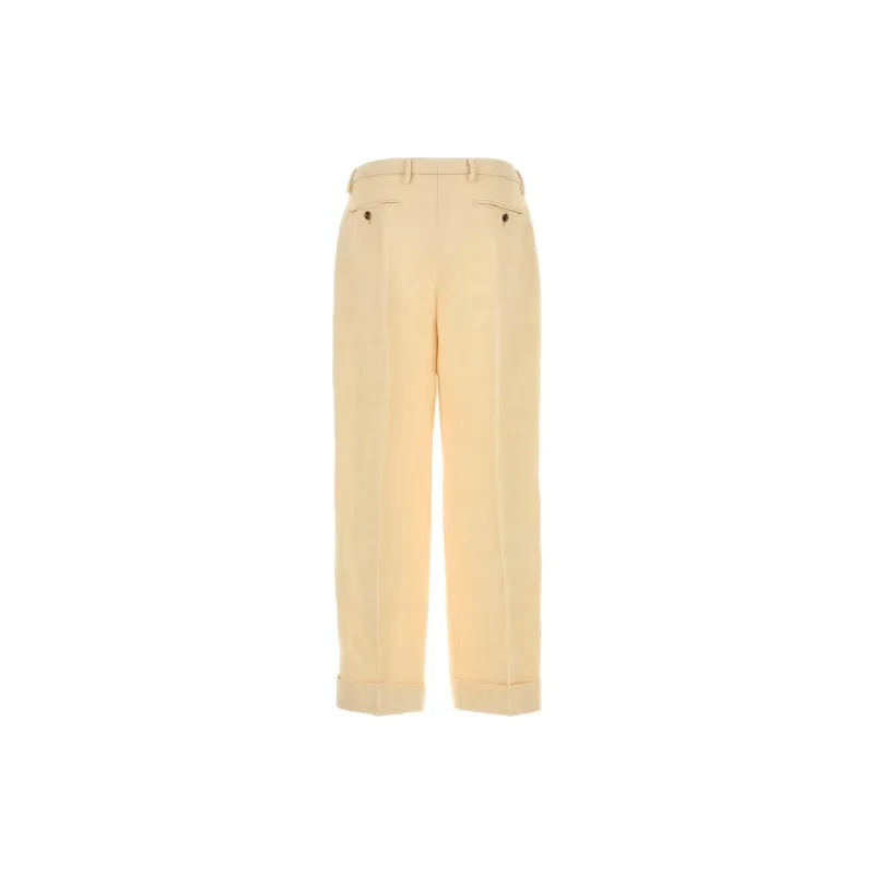 Valentino Pleat Detailed Straight Leg Pants-1