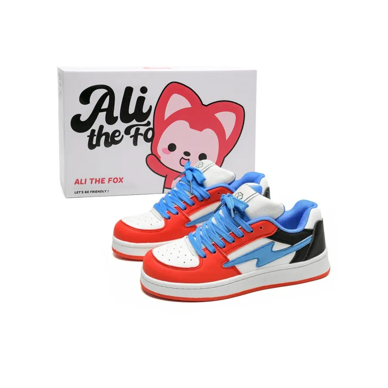 ALI THE FOX Slip Resistant, Abrasion Resistant, Lightweight, Breathable Low Top Skateboard Shoes Unisex-0