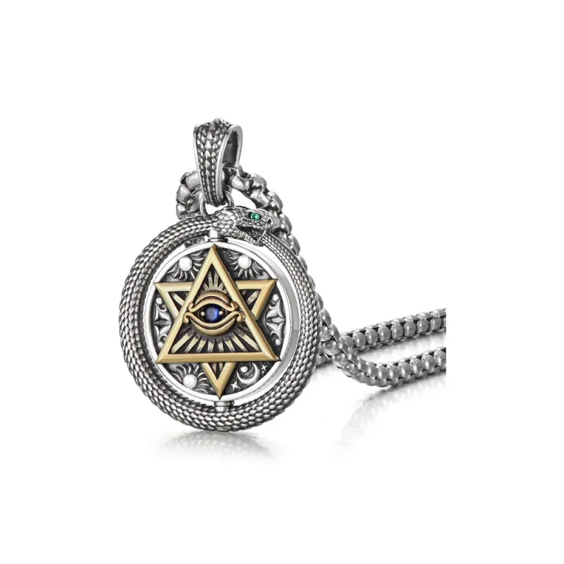 IDEAGEMER 925 Sterling Silver Necklaces Men's-2