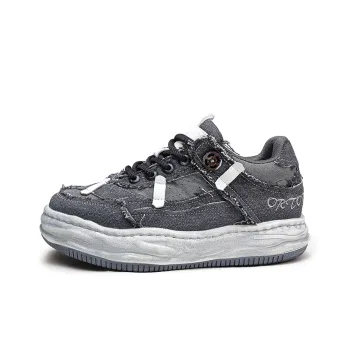 ESTEE GEEA Coverage Anti Slip And Wear Resistant Lightweight Height Increasing Low Top Skateboard Shoes Unisex Gray