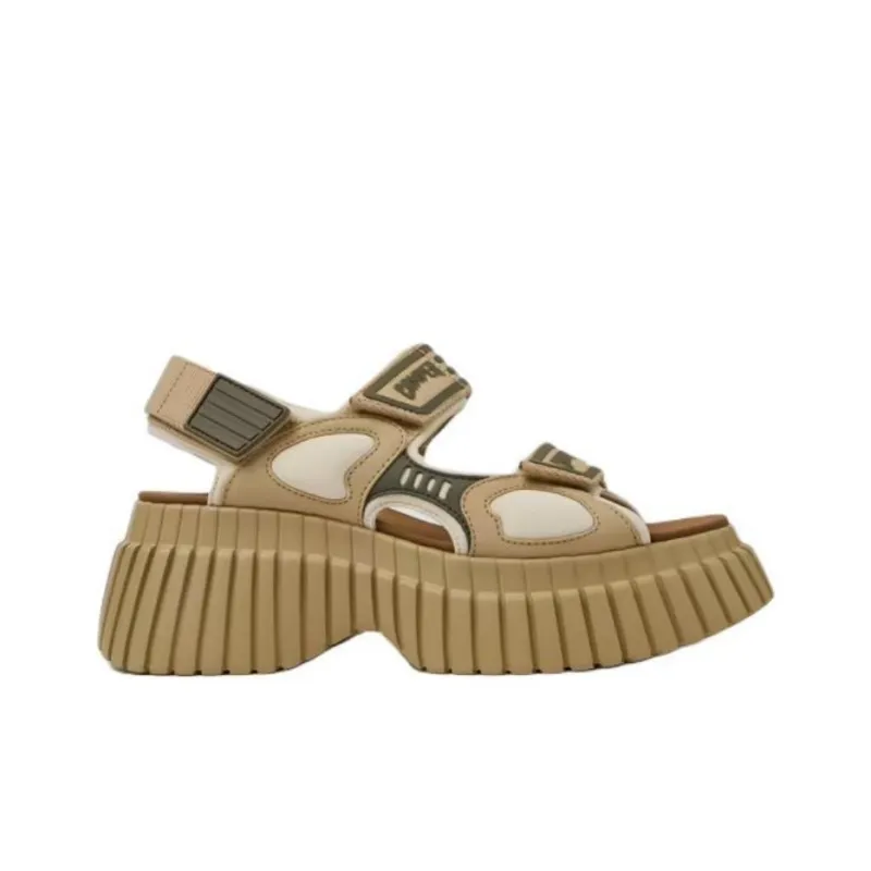 CAMPER Pix BCN Strap Sandals 6.6cm Women's Brown Green-1