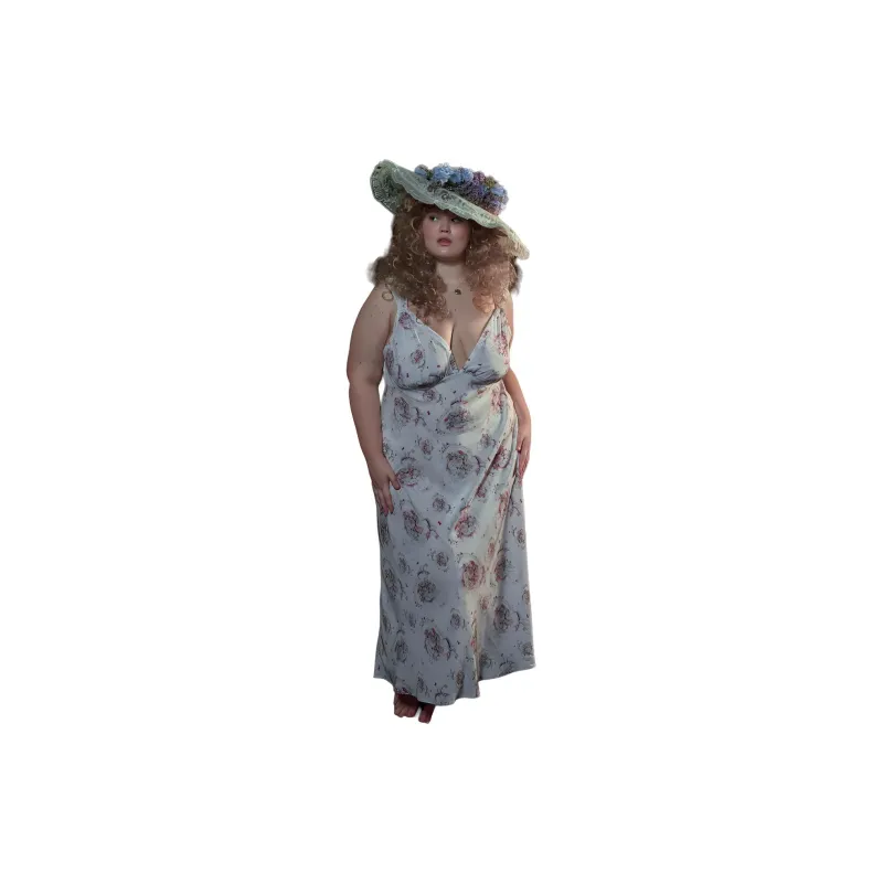 Selkie Collection Sleeveless Dress Women's Apricot Base Heart Ribbon Print-2
