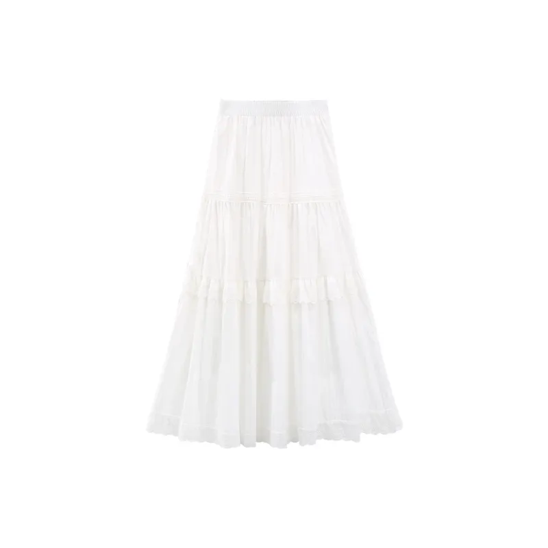 A Paradise For Awakening Casual Long Skirt Women's White-1