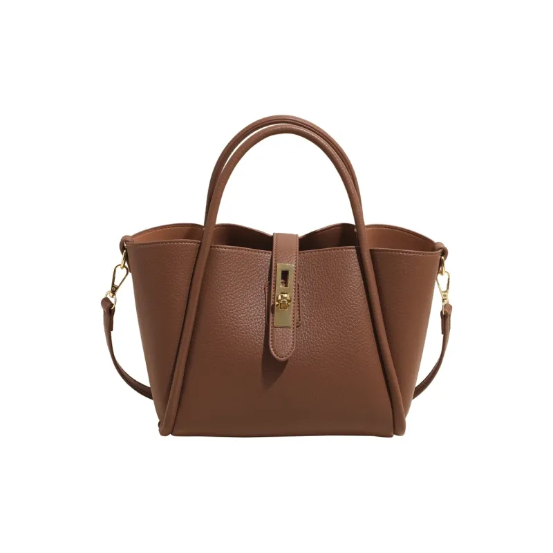 Yalu PU Handbag Regular Women's Black/Ecru/Apricot/Khaki-22