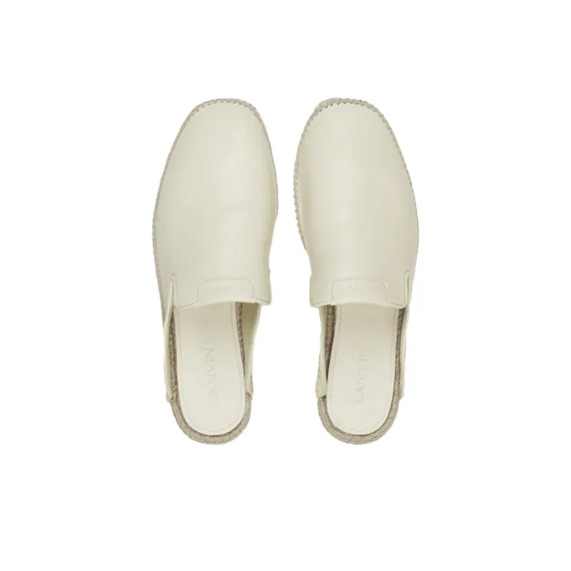 Lanvin Rubber Sole Slip Resistant Closed Toe Slippers Men's White-3