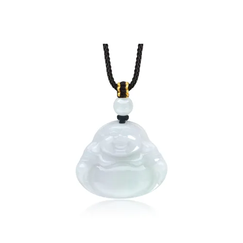 Lao Feng Xiang Bean Type Jadeite Necklaces Unisex