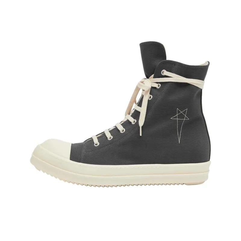 Rick Owens DRKSHDW High Top Canvas Shoes Men's Black-0