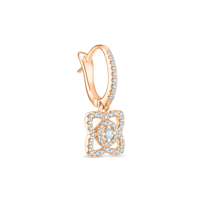 De Beers 18kt Rose Gold Enchanted Lotus Diamond Sleeper Earrings-1