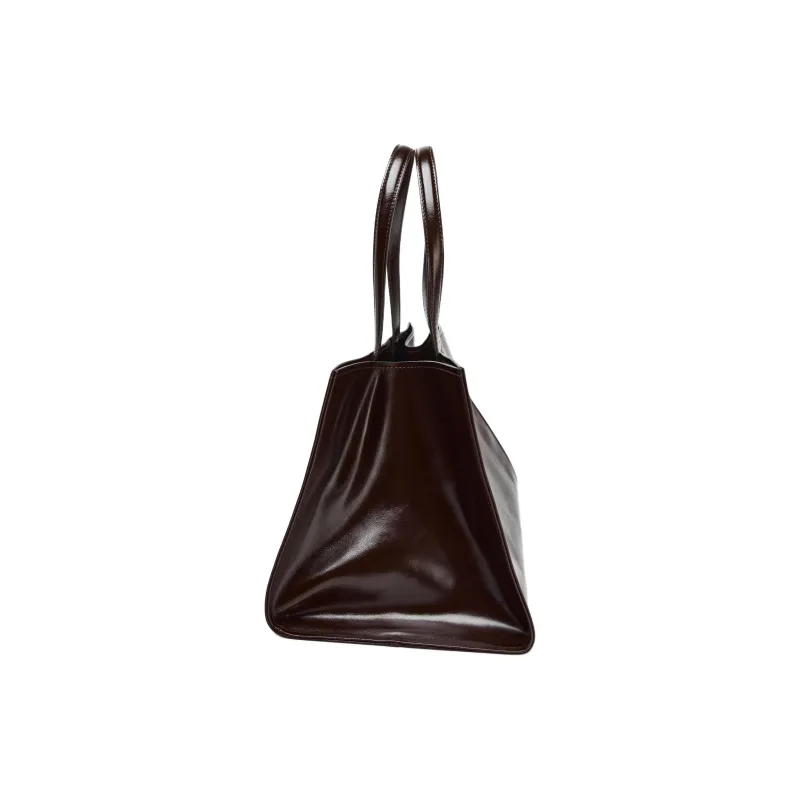 ZARA Cow Leather Tote Bag Shopping Bag Handbag Large Size Women's Red-2