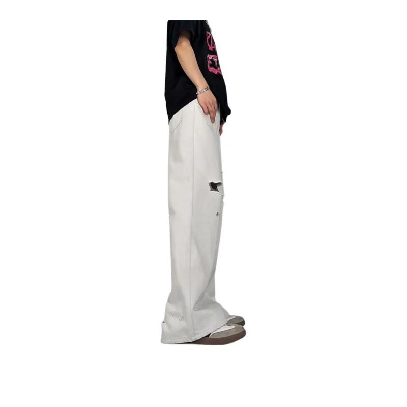 HELEH Jeans Unisex Blue Yarn White-1