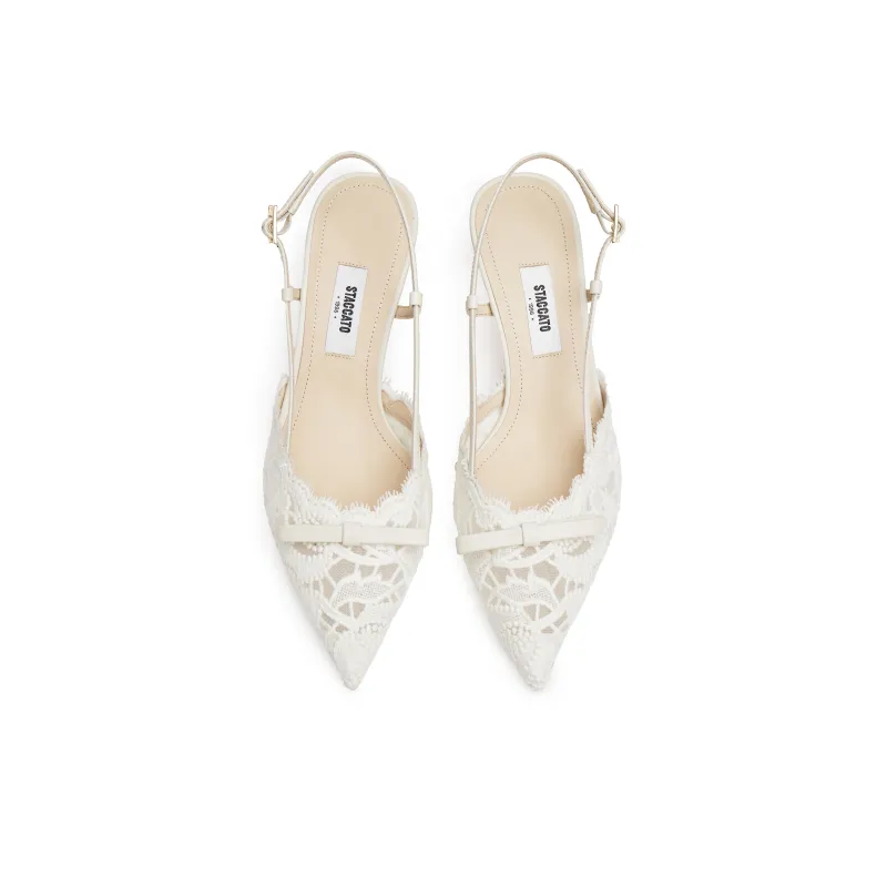 Staccato Burano Lace Island Slim Heel High Heels 6.5cm Women's-3