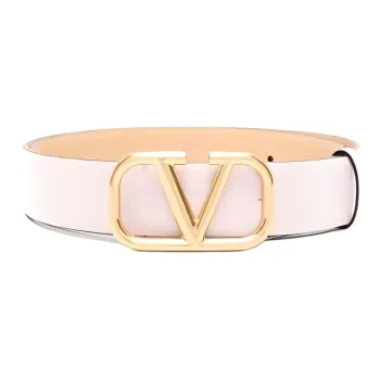 Valentino Calfskin Metal Leather Belts Women's Pink -