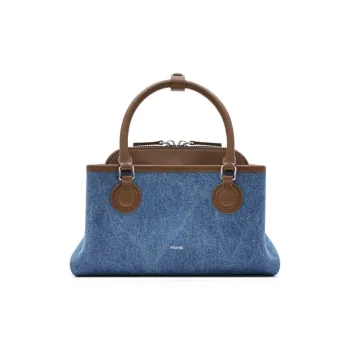 MUVA Denim Multilayer Handbag Medium Size Women's Denim Blue