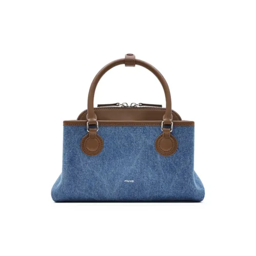 MUVA Denim Multilayer Handbag Medium Size Women's Denim Blue