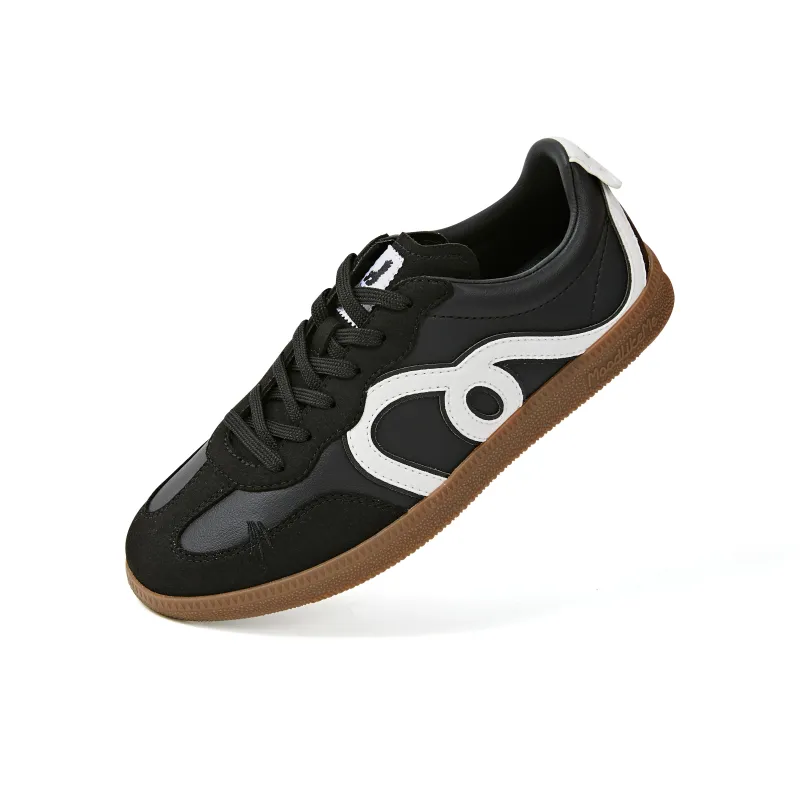 MOOD LIKE ME Low Top Cat Step German Army Trainers Skateboard Shoes Unisex Wooden Black-2