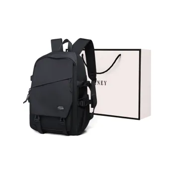 VINEY Fabric Backpack Large Size Unisex Black