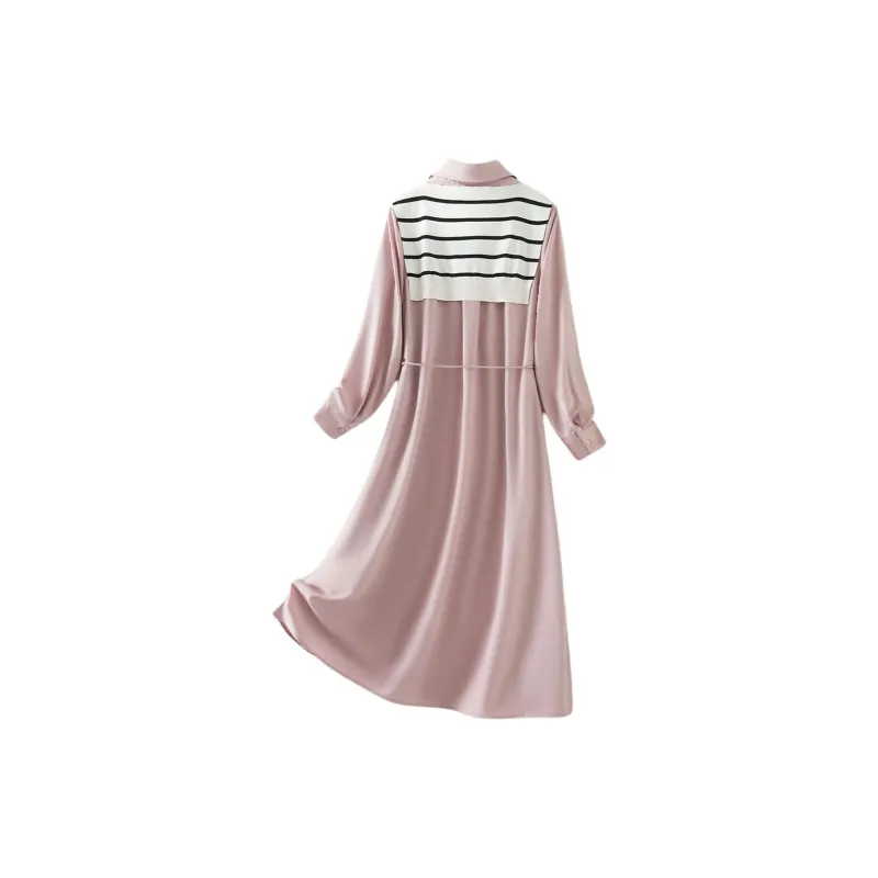 IHIMI Long Sleeved Dresses Women's Dusty Pink-2