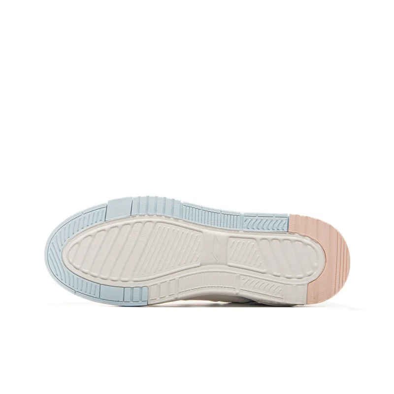 LiNing Wear resistant Non slip And Breathable Low Top Skateboard Shoes Women's White Blue-6