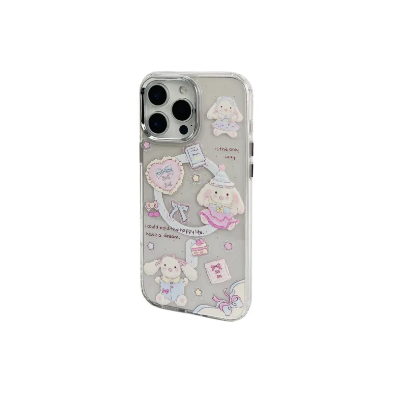 Wei Xin Acrylic Material Heart Book Little Rabbit Phone Cases Compatible With IPhone 16/15 Pro Max/Apple 13/14 Pro/Max-2