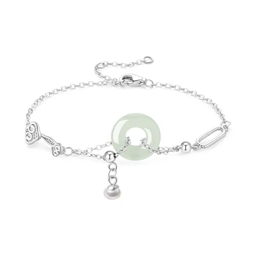 Lao Feng Xiang Bracelets Green Jade Women's
