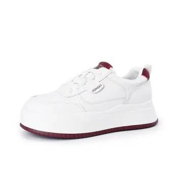 Spider King Slip Resistant Low Top Skateboard Shoes Women's Beige Red