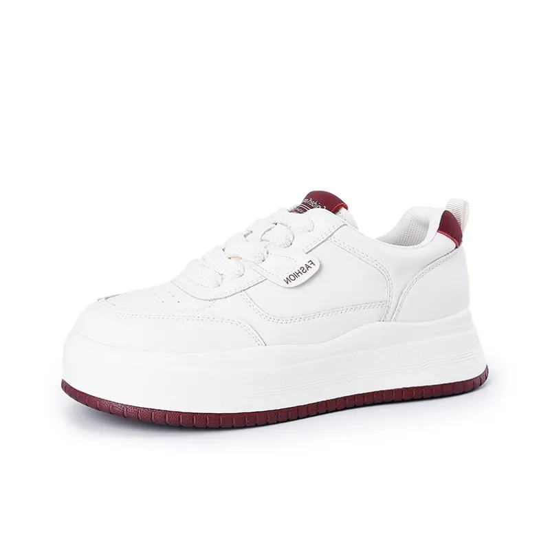 Spider King Slip Resistant Low Top Skateboard Shoes Women's Beige Red-0