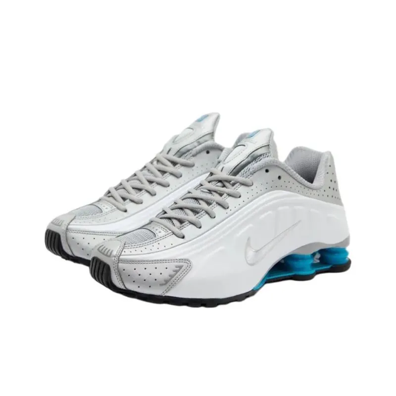 Nike Shox R4 Metallic Silver White Blue Lagoon-1