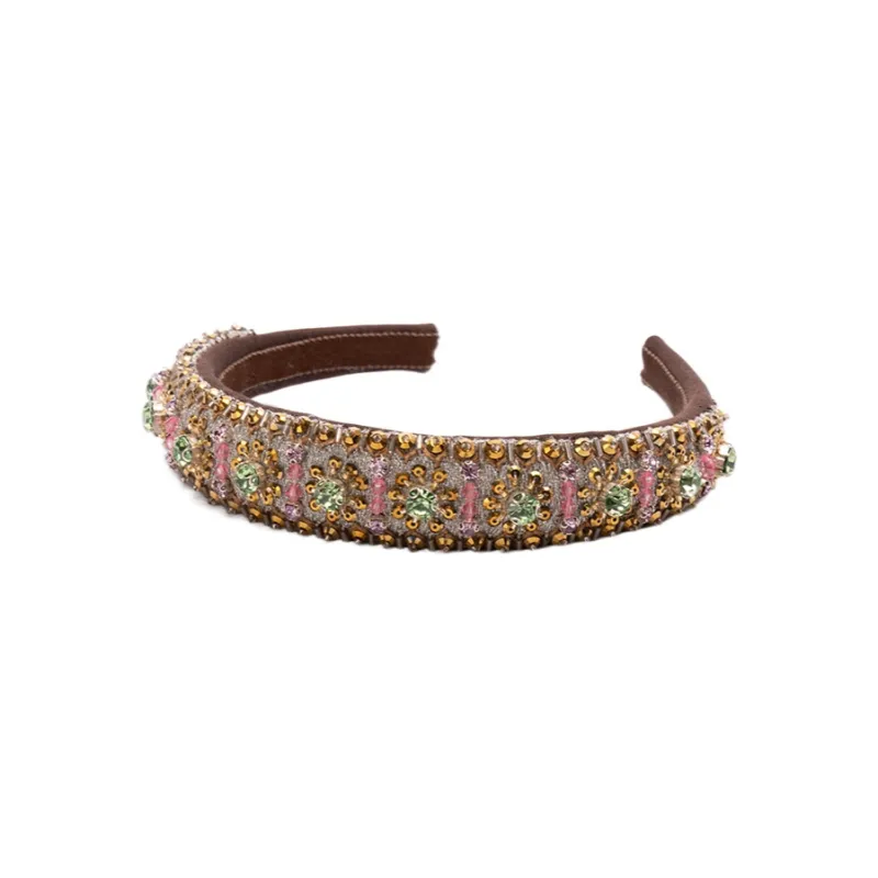 Valentino Virgin Wool Headbands Women's Brown-0