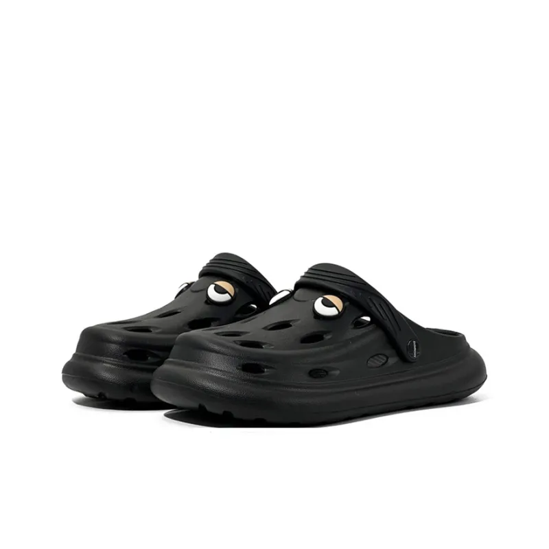 OUBT Quirky Sleepy Emoji Clogs Men's Black-1