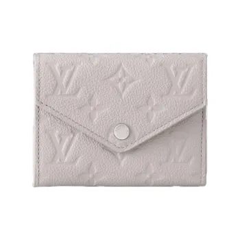 LOUIS VUITTON Victorine Cow Leather Wallet Women's Gray