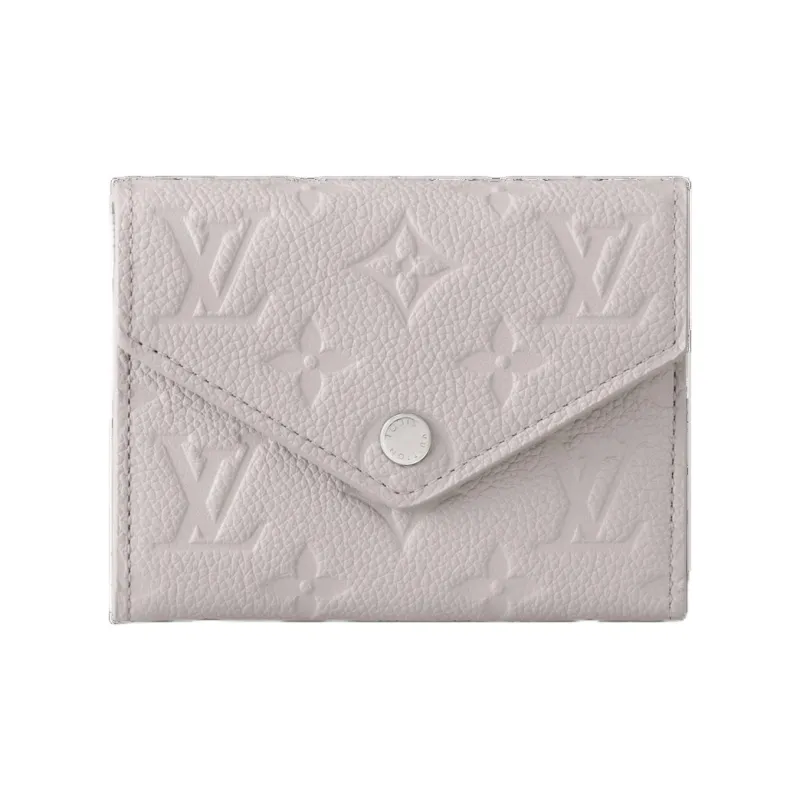 LOUIS VUITTON Victorine Cow Leather Wallet Women's Gray-0