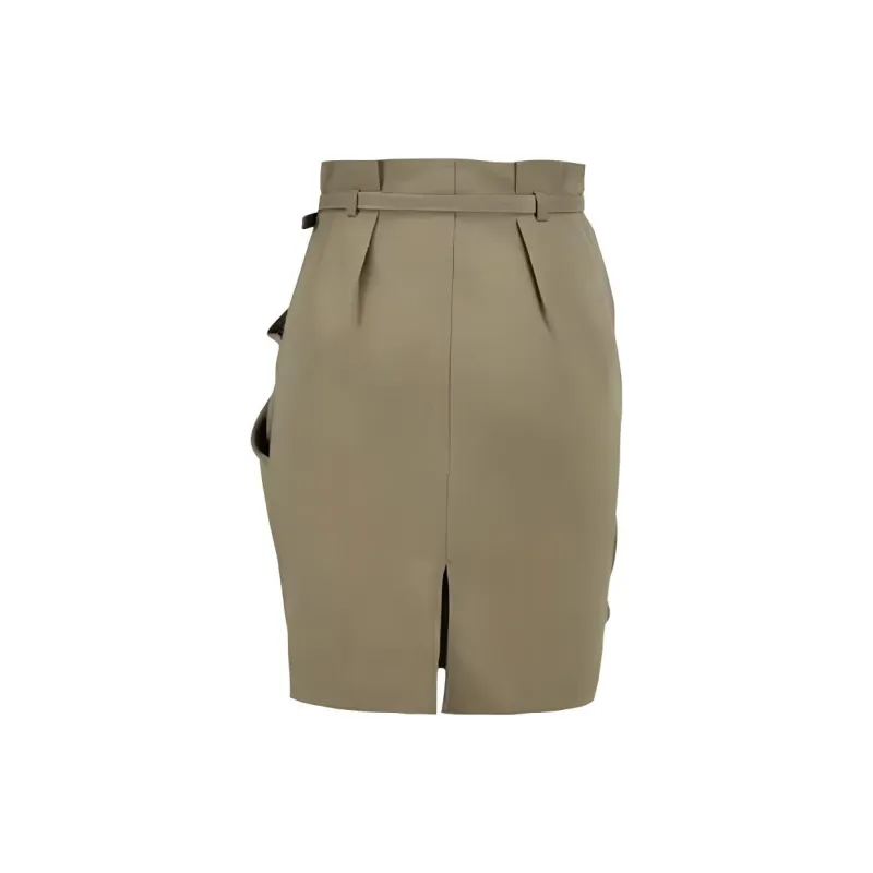 URBAN REVIVO Casual Short Skirts Women's Khaki-1