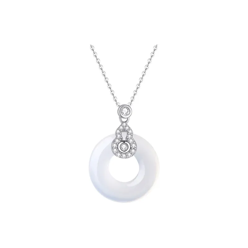 Royal Dragon Mirror Chalcedony Necklaces Women's-3