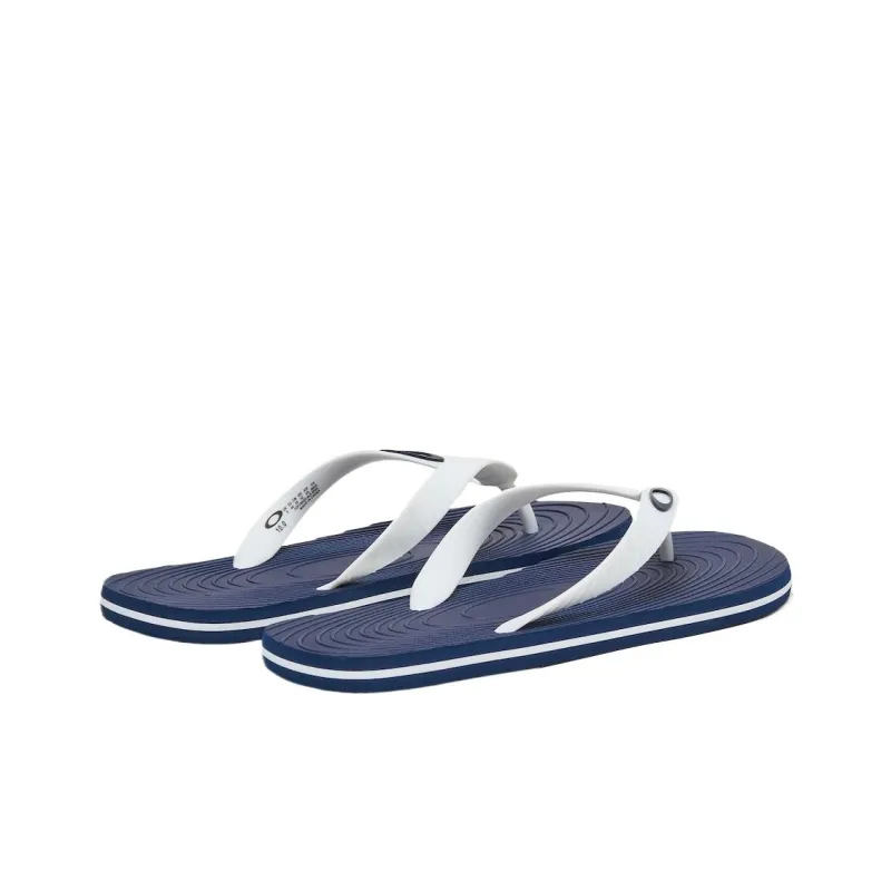 Oakley Slip-Resistant Flip Flops Men's White Blue-2