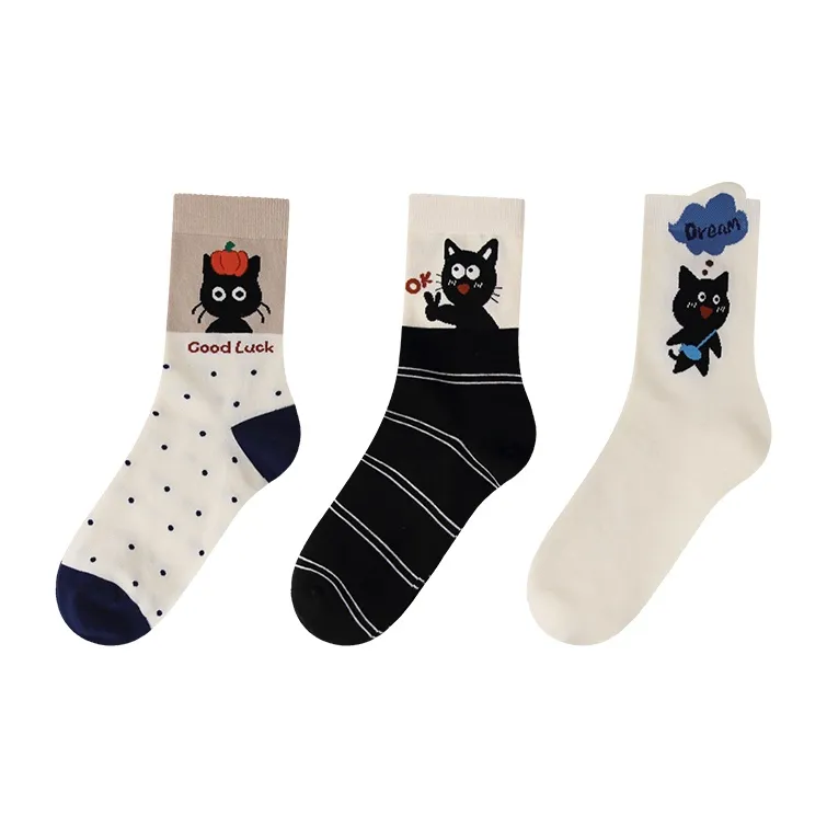 MIIOW Mid Calf Socks Women's 3 Pack-14