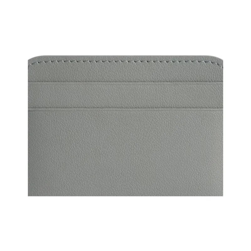 Balenciaga Smooth Cow Leather Card Holder Women's Gray-4