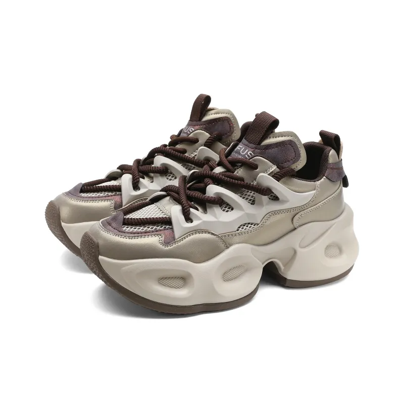 D:FUSE SCANDINAVIA Anti-Slip And Wear-Resistant Breathable Low-Top Chunky Sneakers Women's-12