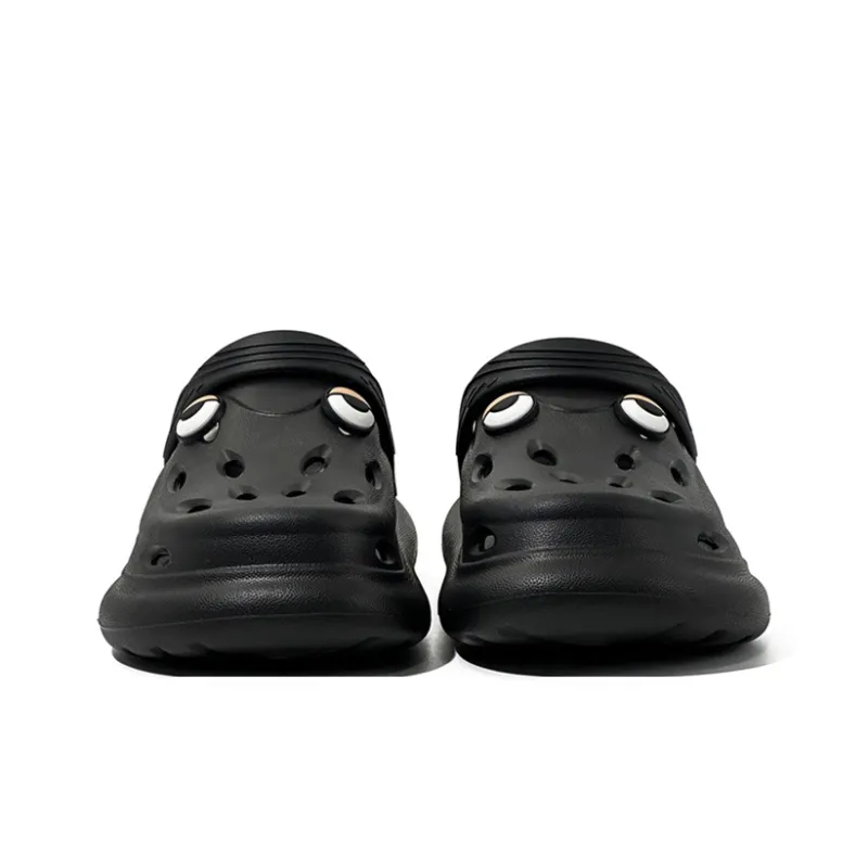 OUBT Quirky Sleepy Emoji Clogs Men's Black-4
