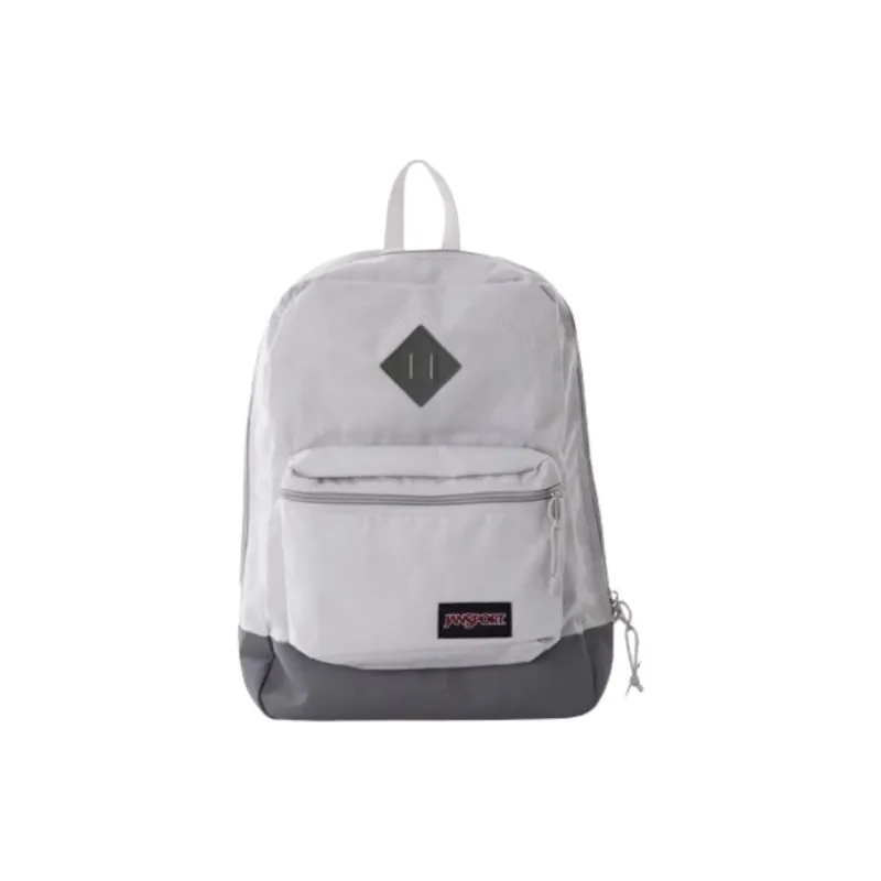 JanSport Fabric Backpack Medium Size Unisex Silver Gray-0