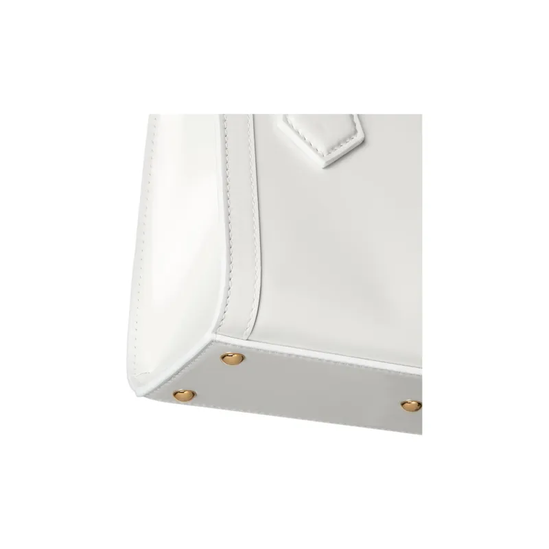 GUCCI Diana Polished Leather Tote Bag, Shopping Bag, Shoulder Bag, Handbag Mini Women's White-5