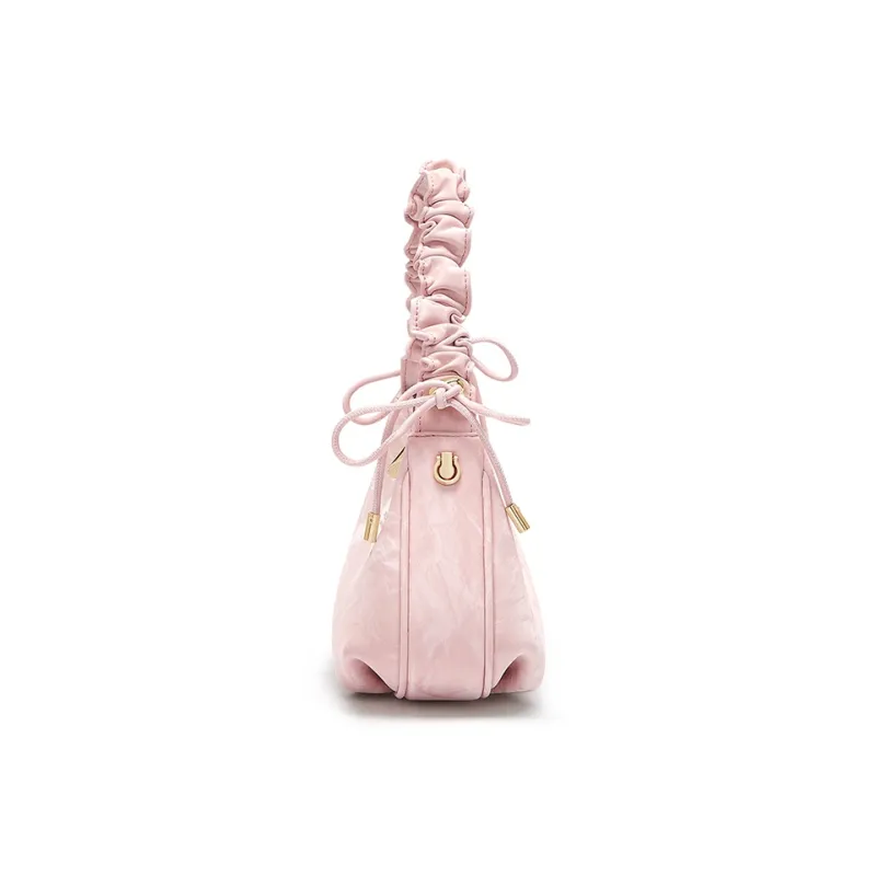 CNOLES Cow Leather Shoulder Bag, Crossbody Bag Regular Women's Cherry Blossom Pink-1