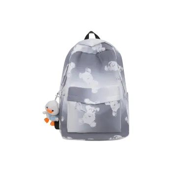 KAMLUI Nylon Backpack Regular Unisex Light Gray/Black/Light Yellow/Light Green