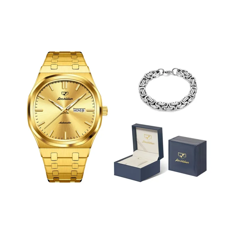 Jin Shi Dun Artisan Collection Mechanical Movement Stainless Steel Watchband Watch Men's Watches White Dial-18