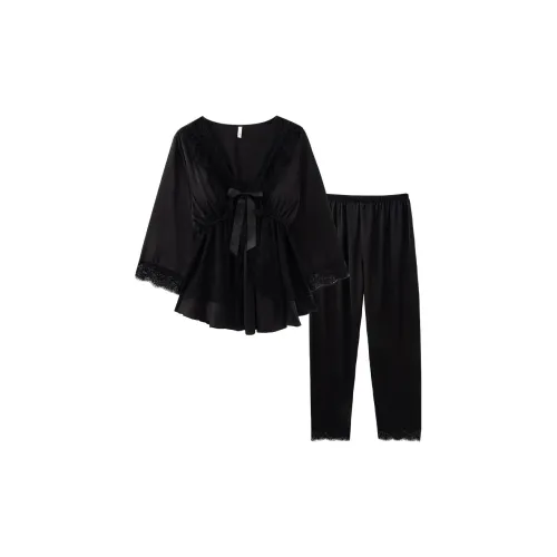 Sleeping Beauty Pajama Set Women's Black